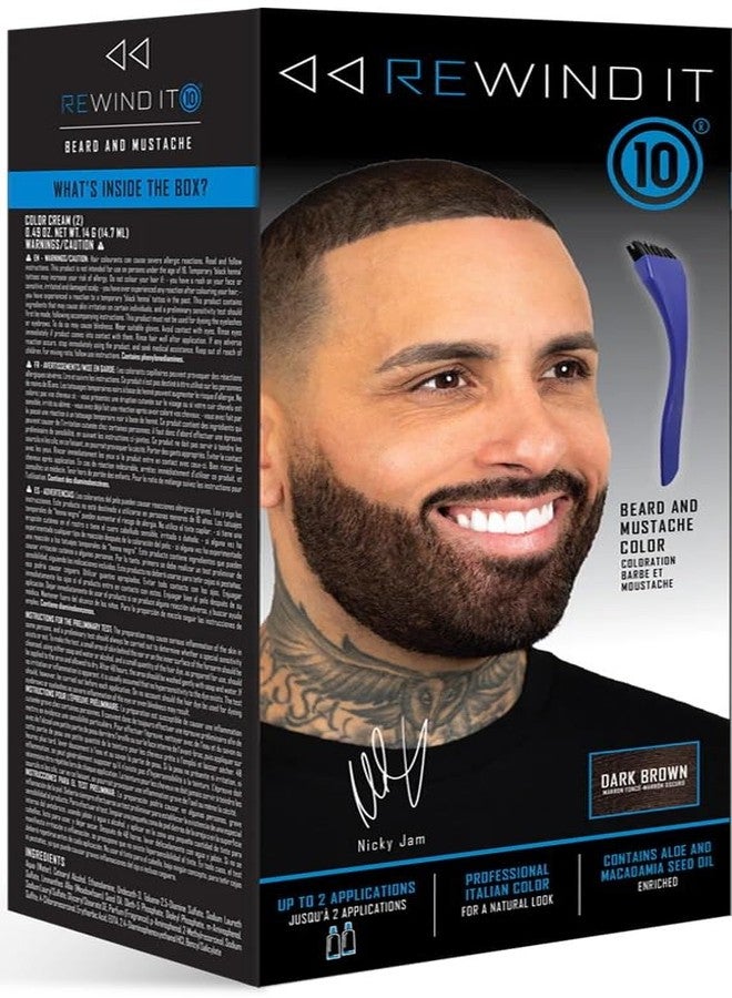 REWIND IT 10 Dark Brown Beard and Mustache Color - Image 1
